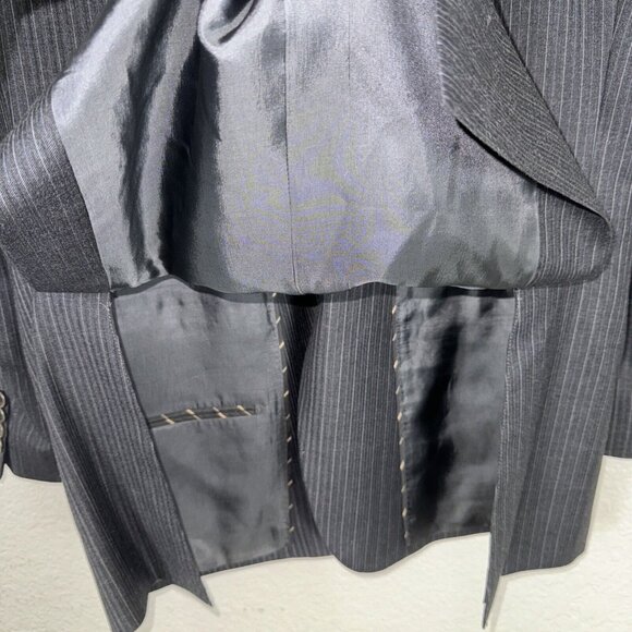 John Varvatos Blazer Mens 40 Sht wool Star USA Blue Striped Sports Coat Business - Picture 3 of 13